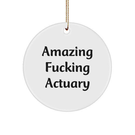 Circle Christmas Ornament Gift for Neighbors - Funny Actuary, Amazing - Image 1