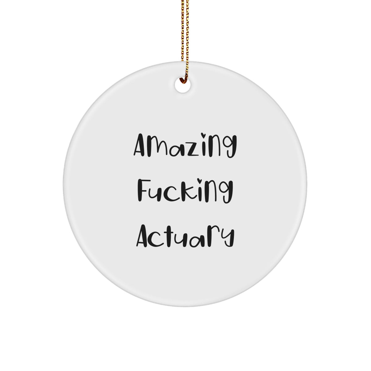 Christmas Gift for Her Actuary Keepsake Ornament Present With Gold Cord - Image 1