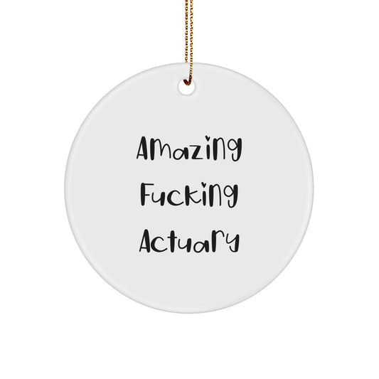 Christmas Gift for Her Actuary Keepsake Ornament Present With Gold Cord - Image 1
