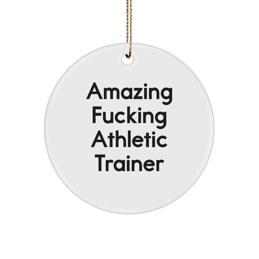 Christmas Gift for Her Athletic Trainer Circle Ornament Present - Image 1