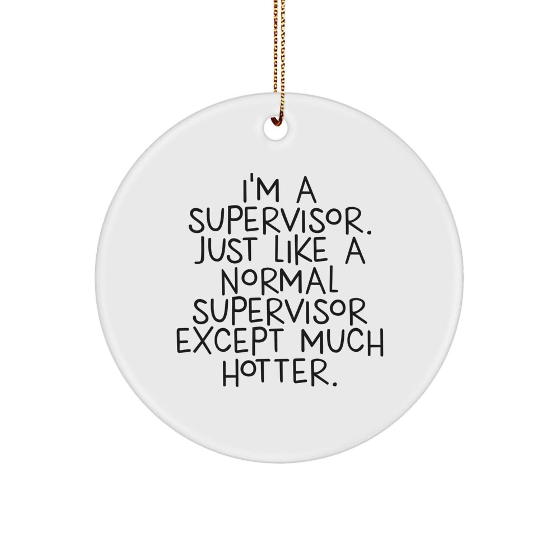 Funny Supervisor Christmas Unique Gifts from Friends for Men Circle Ornament, Supervisor Humor Decorations - Image 1