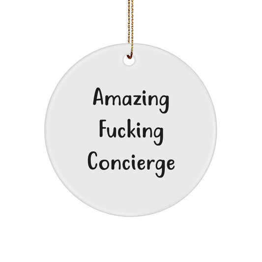 Concierge Circle Ornament Amazing F--king Concierge Gift Kids Christmas - Image 1