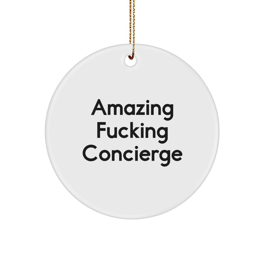 Concierge Keepsake Durable White Christmas Ornament for Him Gift - Image 1