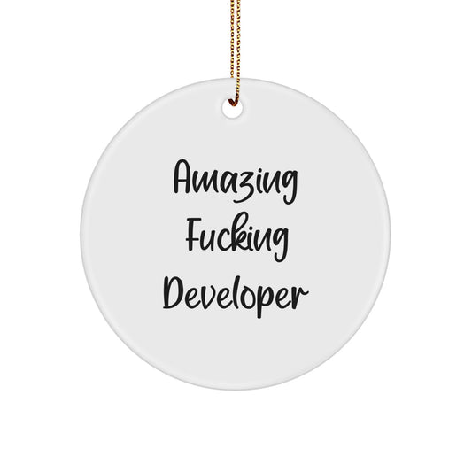 Amazing F**king Developer Christmas Ornament Keepsake for Him Gift - Image 1