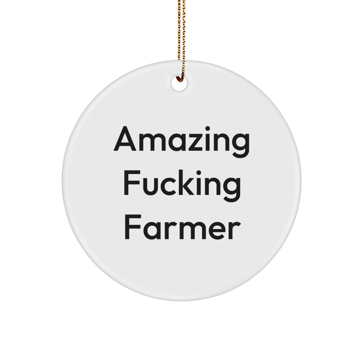 Bold Farmer Christmas Ornament for Friends Gift – Novelty Whimsical - Image 1