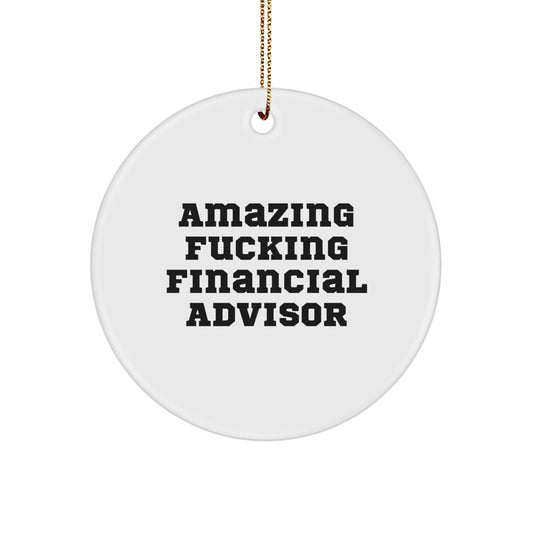 Financial Advisor Circle Ornament Idea for Coworkers Christmas Gift - Image 1