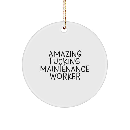 Christmas Gift Surprise for Teens Maintenance Worker Circle Ornament - Image 1