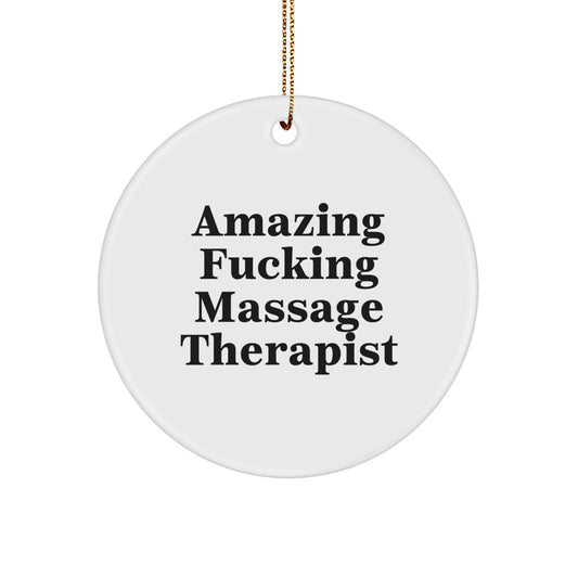 Christmas Gift Surprise for Teens Massage Therapist Circle Ornament - Image 1