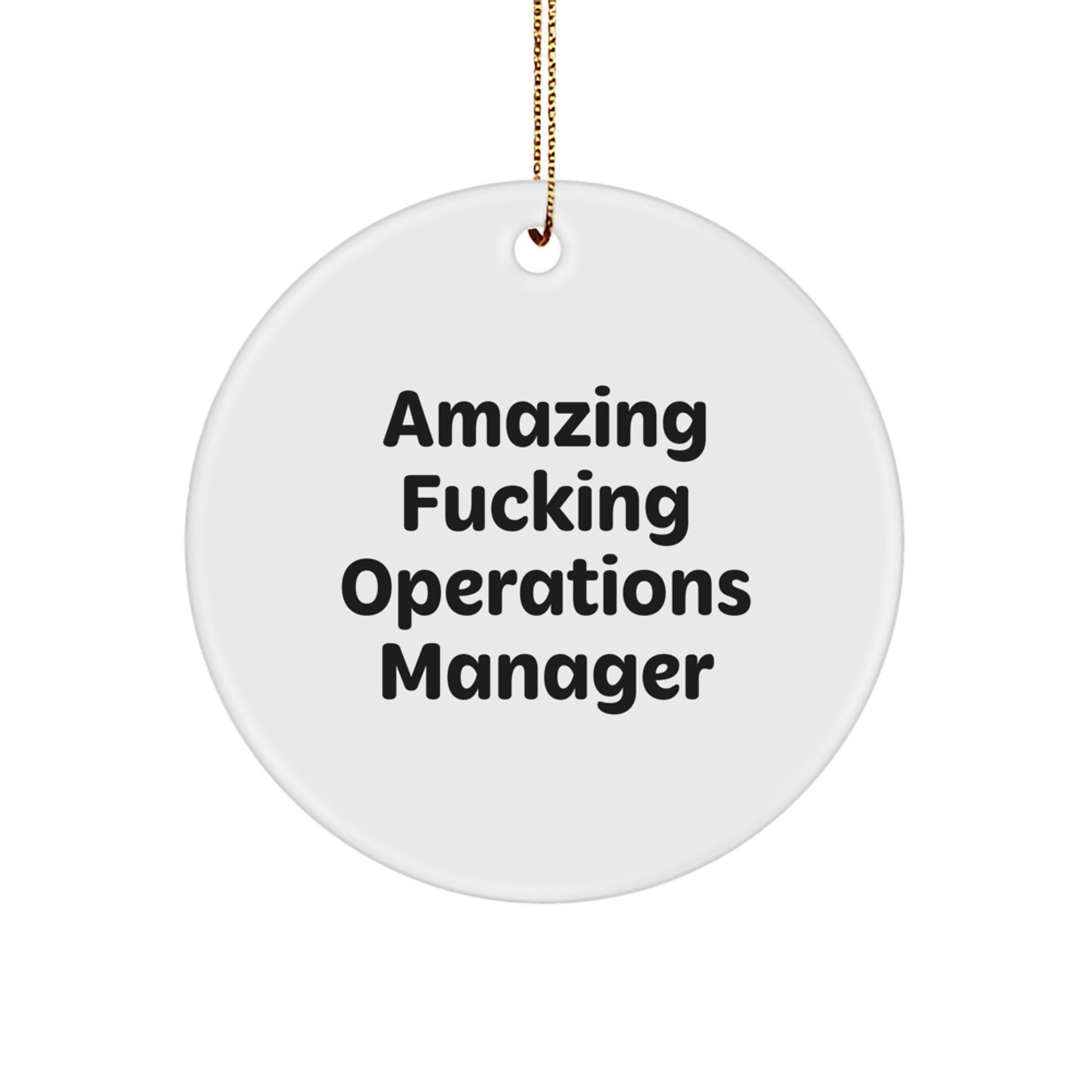 Funny Operations Manager Gifts for Men, Circle Ornament with Amazing Quote, Christmas Unique Gifts from Friends - Image 1