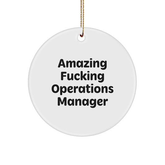 Funny Operations Manager Gifts for Men, Circle Ornament with Amazing Quote, Christmas Unique Gifts from Friends - Image 1