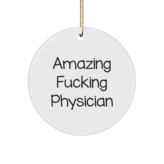 Physician Circle Ornament Idea for Coworkers Holiday Christmas Gift - Image 1