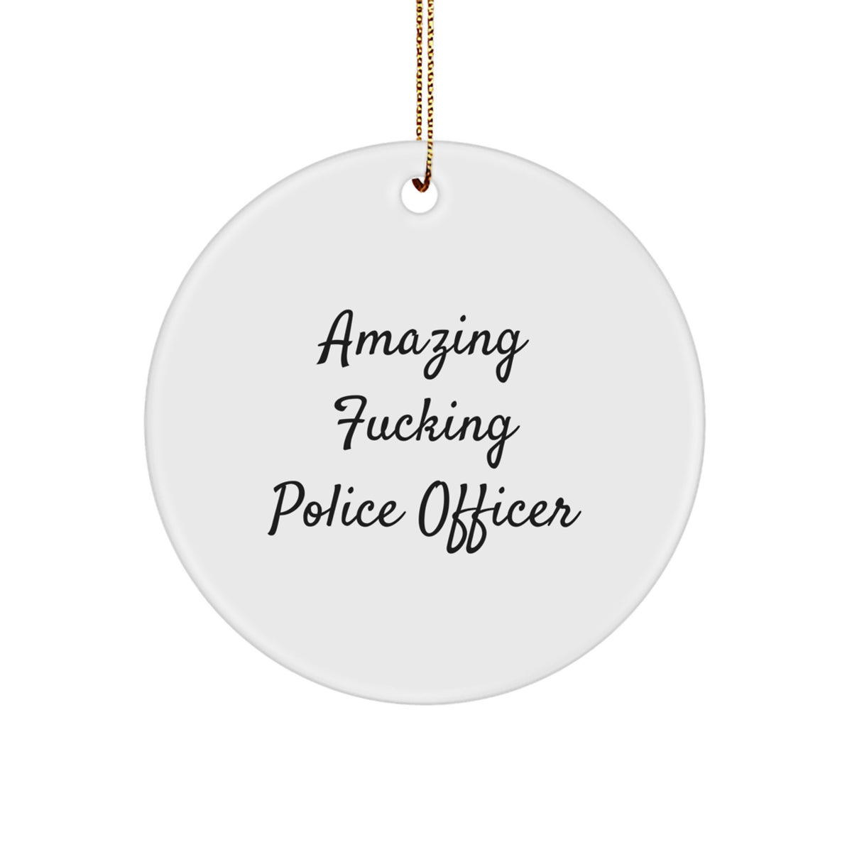 Amazing F***ing Police Officer Christmas Ornament for Coworkers Gift - Image 1