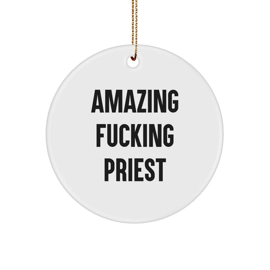 Priest Christmas Ornament Gift for Family - Treasure Amazing Fucking - Image 1