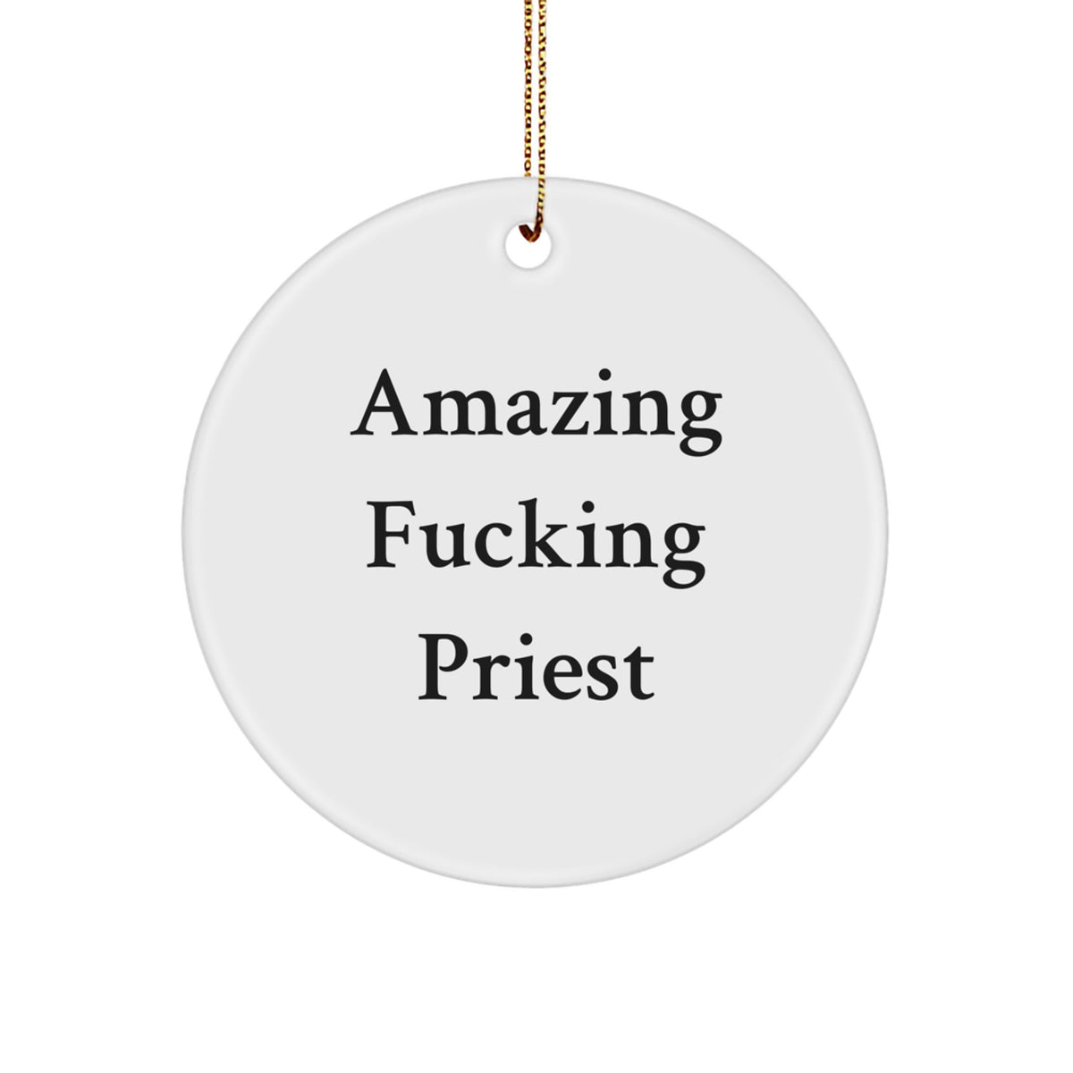 Priest Circle Ornament Idea for Coworkers Unique Christmas Gift - Image 1