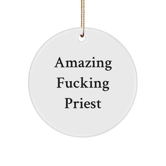 Priest Circle Ornament Idea for Coworkers Unique Christmas Gift - Image 1