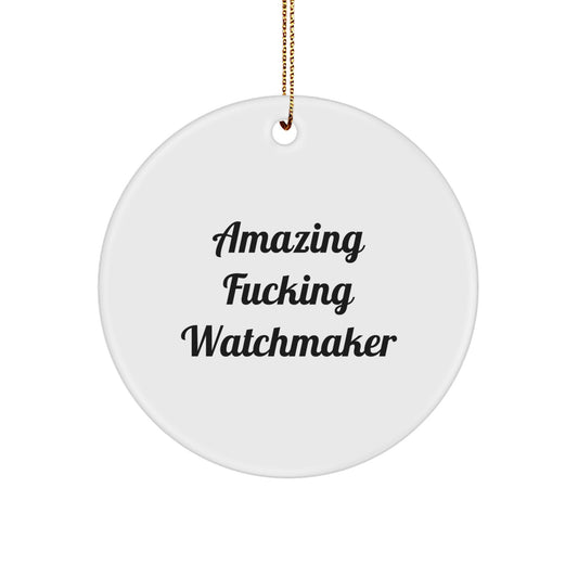 Christmas Gift for Teens Surprise Watchmaker Circle Ornament White - Image 1