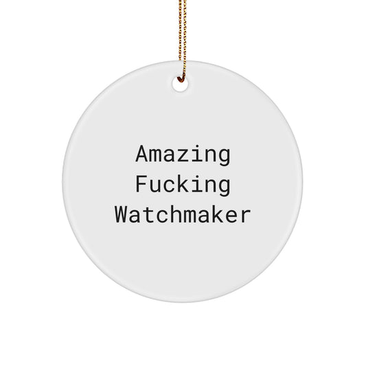 Bold Watchmaker Circle Ornament Christmas Gift Keepsake for Her - Image 1