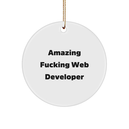 Amazing Fucking Web Developer Christmas Ornament Gift for Family - Image 1