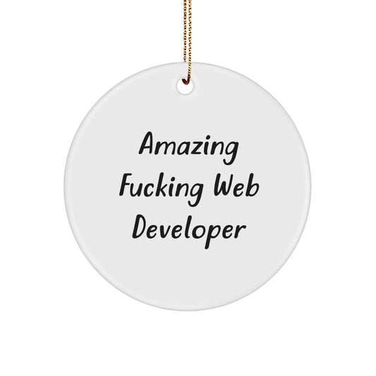 Christmas Gift Amazing Fucking Web Developer Ornament for Teens - Image 1