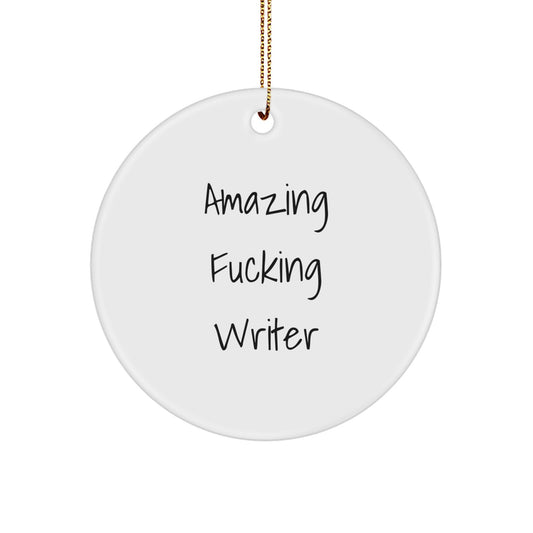 Christmas Gift for Her Writer Circle Ornament Present Bright Keepsake - Image 1
