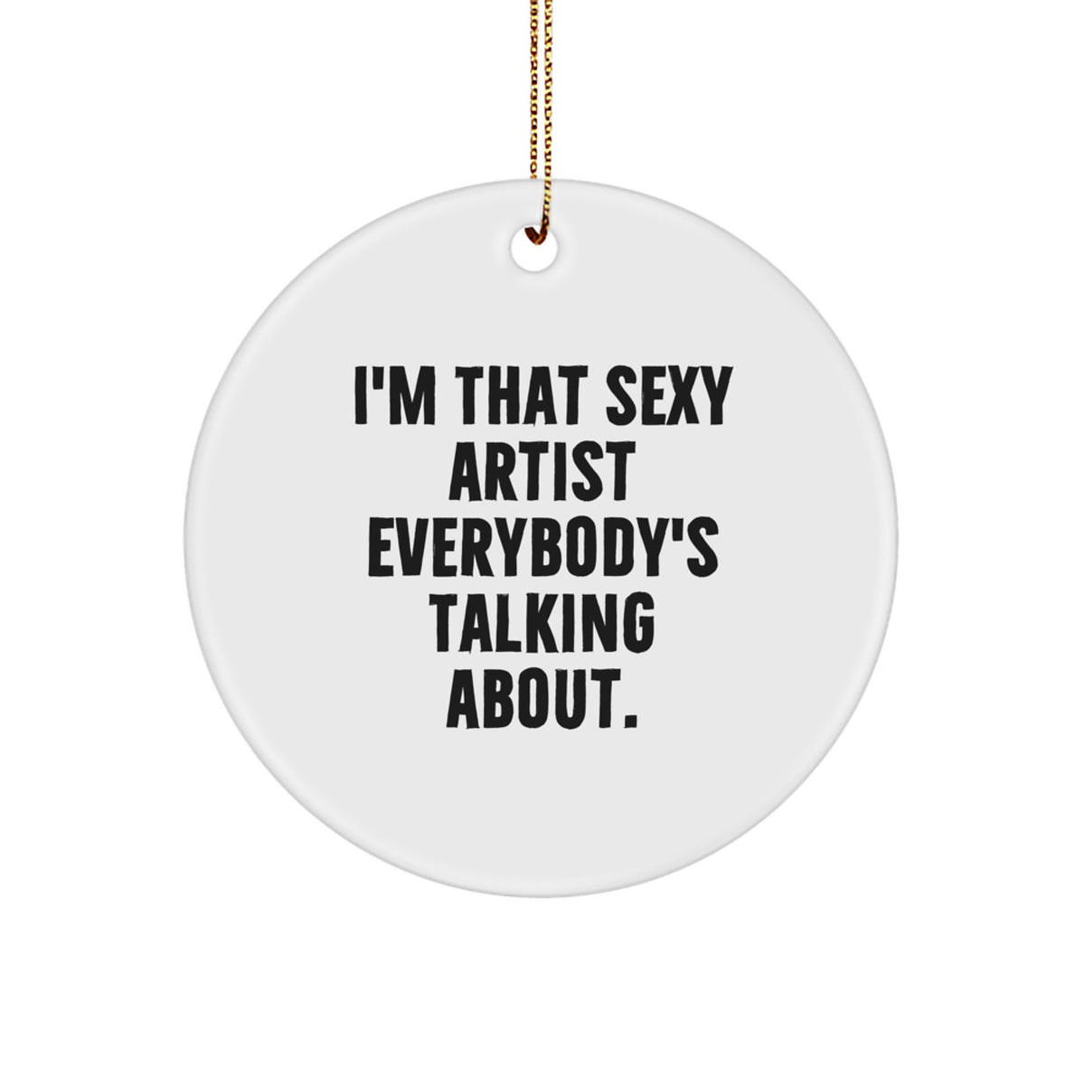 Christmas Gift Present for Her Artist Circle Ornament Vivid - Image 1