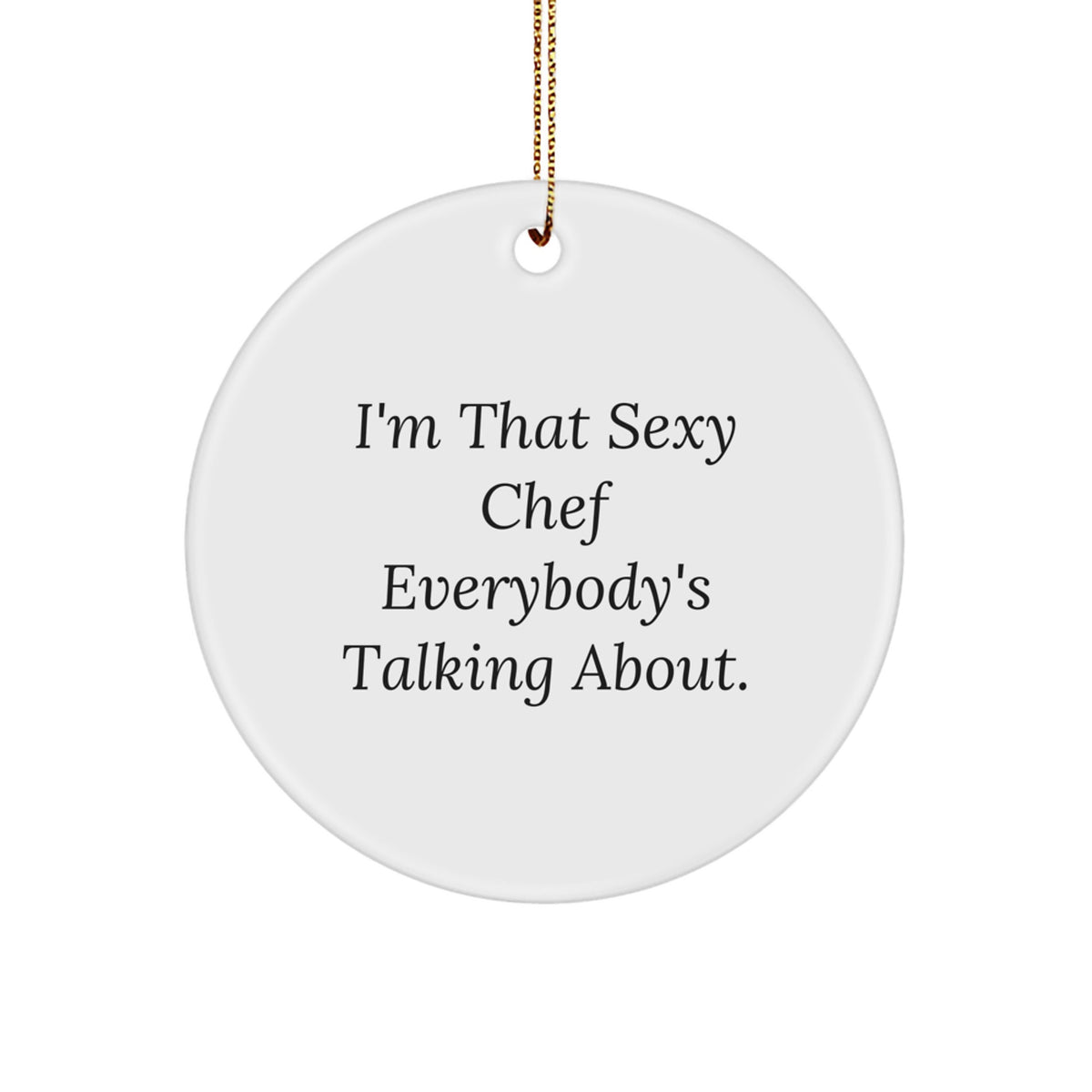 Christmas Gift Chef Circle Ornament for Her Present - Image 1