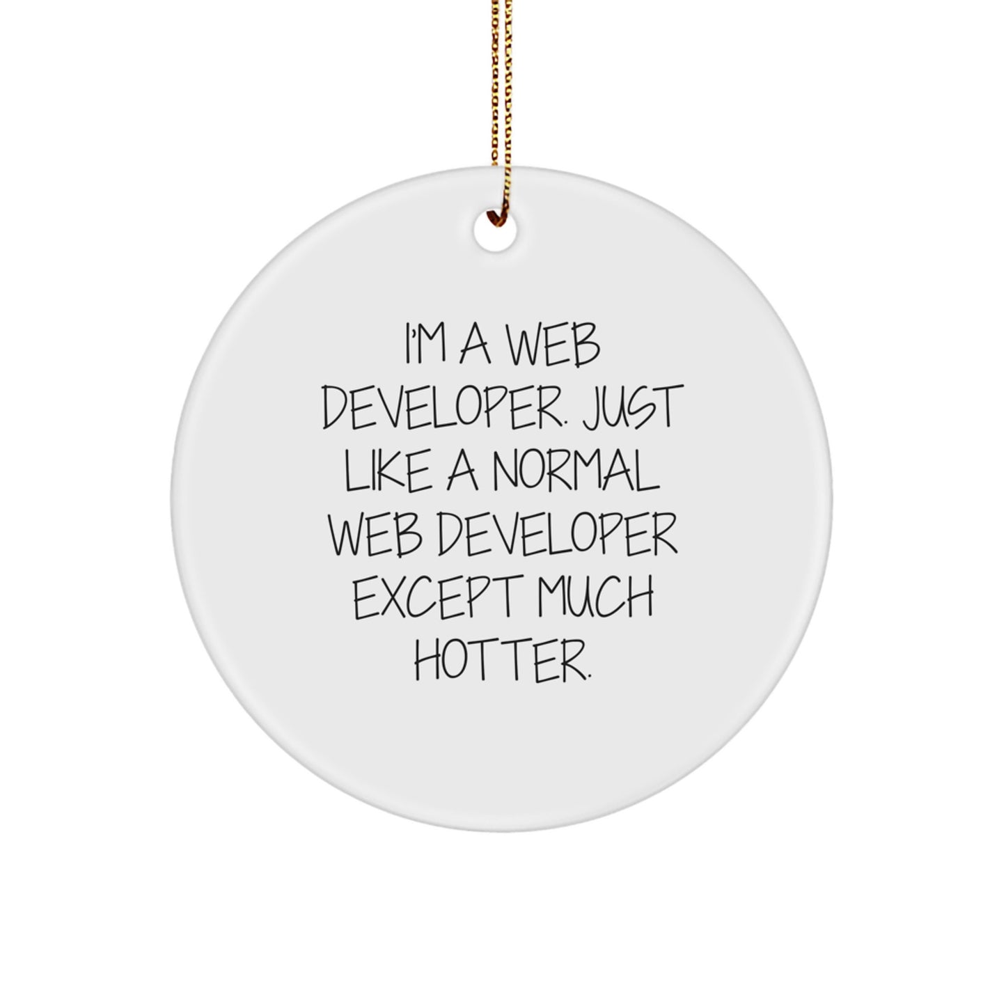 Funny Web Developer Christmas Decorations Gifts for Men Women Friends Coworkers Family - Circle Ornament - Image 1