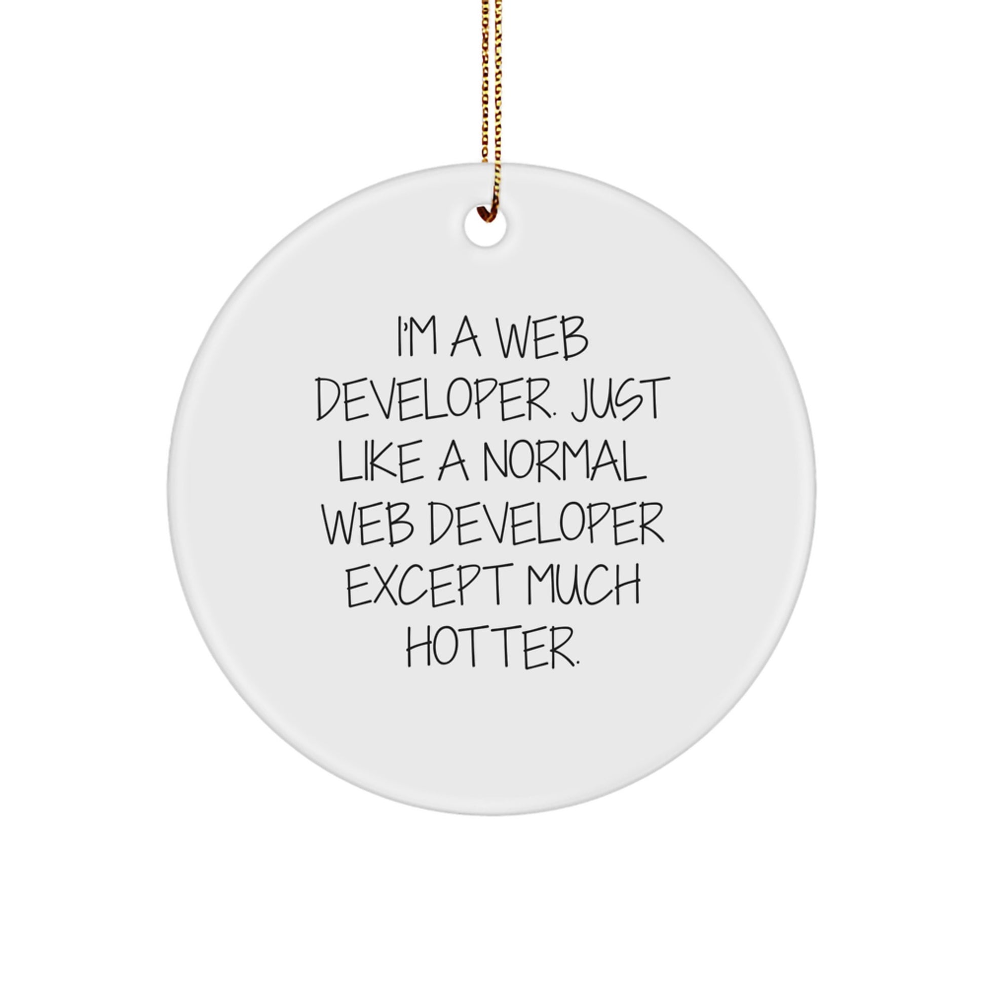 Funny Web Developer Christmas Decorations Gifts for Men Women Friends Coworkers Family - Circle Ornament - Image 1