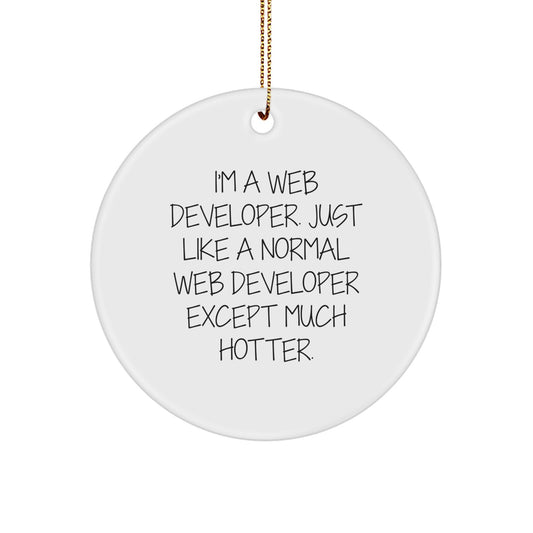 Funny Web Developer Christmas Decorations Gifts for Men Women Friends Coworkers Family - Circle Ornament - Image 1