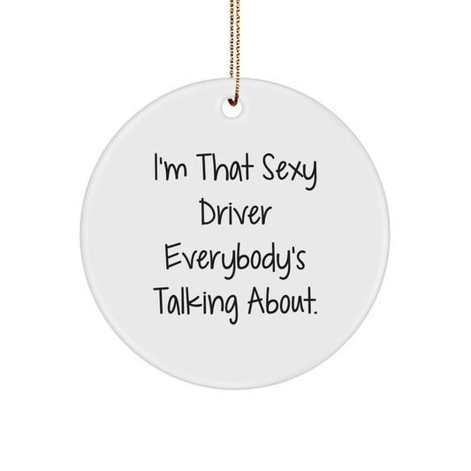 Christmas Gift for Her Present Driver Circle Ornament - Image 1