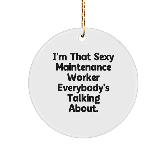 Christmas Gift for Roommates Maintenance Worker Circle Ornament - Image 1