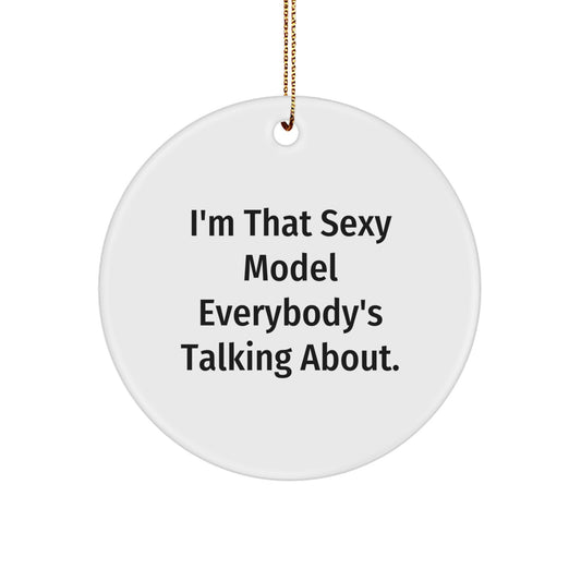 Christmas Gift for Her Model Circle Ornament Present Bright Vibrant - Image 1