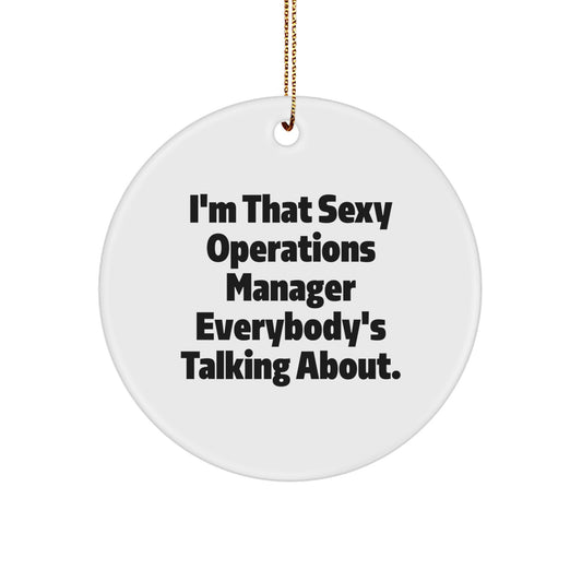 Christmas Gift Surprise Operations Manager Circle Ornament for Teens - Image 1