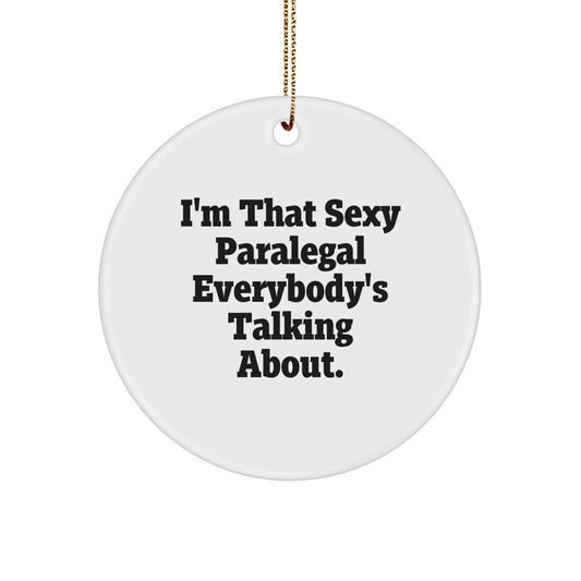 Christmas Gift for Teens Playful Paralegal Circle Ornament - Image 1