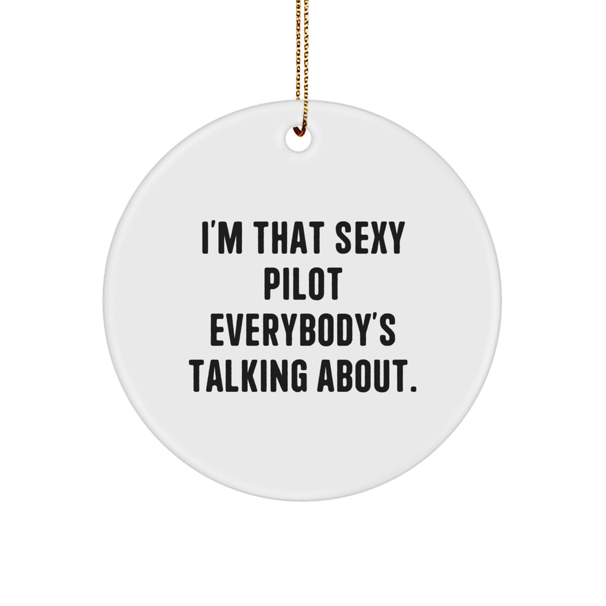 Christmas Gift for Her Pilot Circle Ornament Present With Bold Quote - Image 1