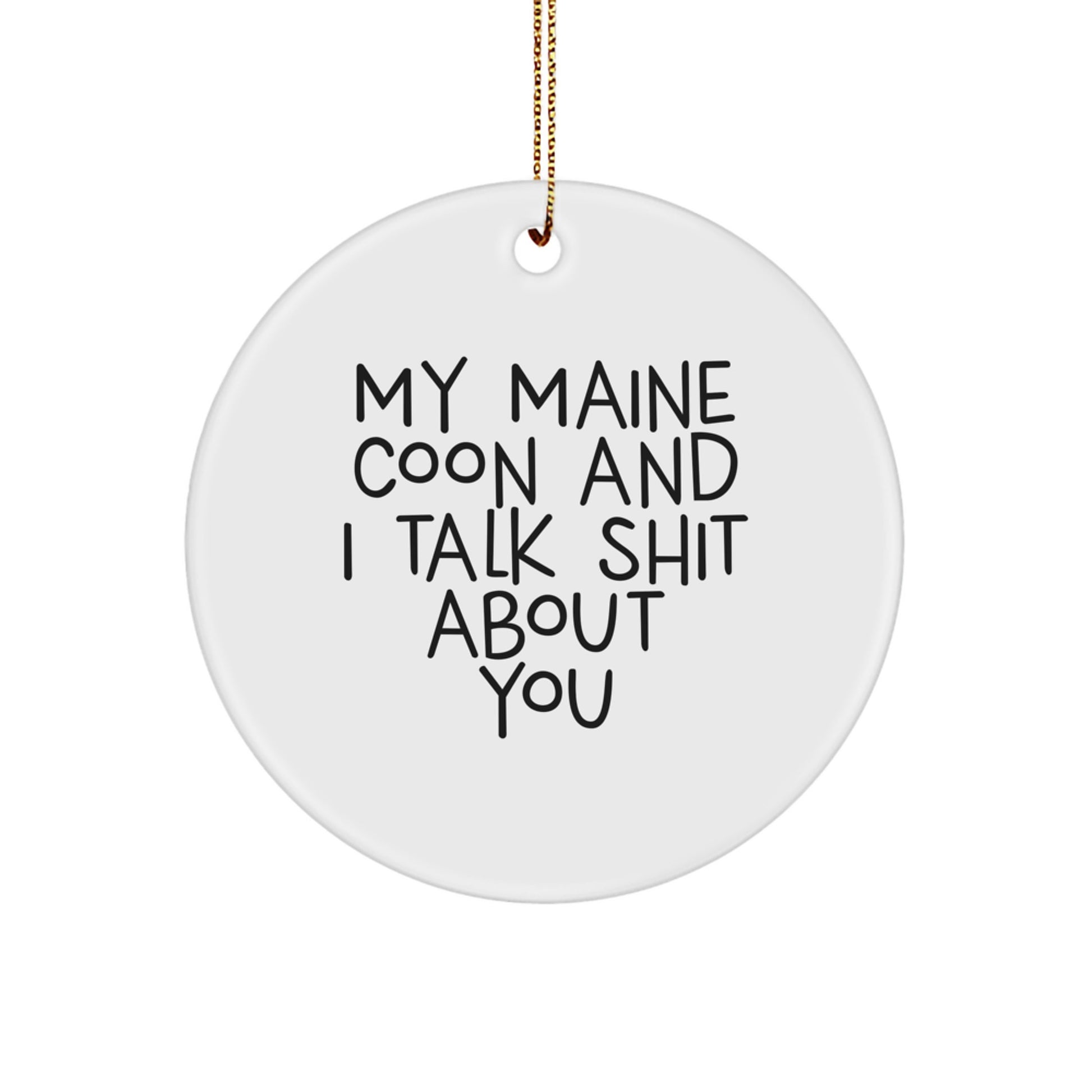 Funny Maine Coon Cat Circle Ornament Gifts from Friends for Christmas - Image 1