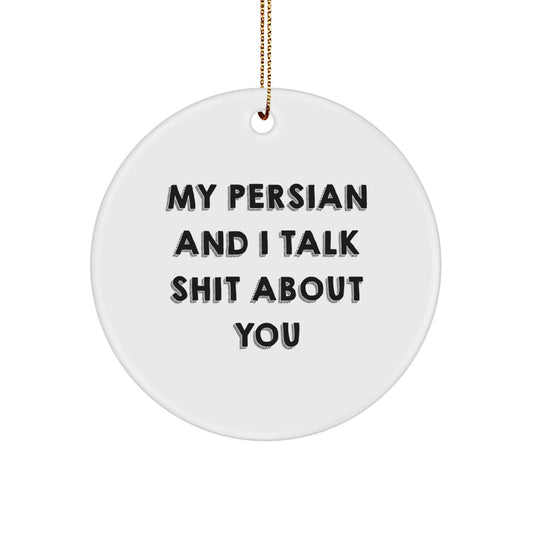 Funny Persian Cat Circle Ornament, Gifts from Men, Women, Friends, Coworkers, Family to Persian Cat, Christmas Unique Gifts - Image 1