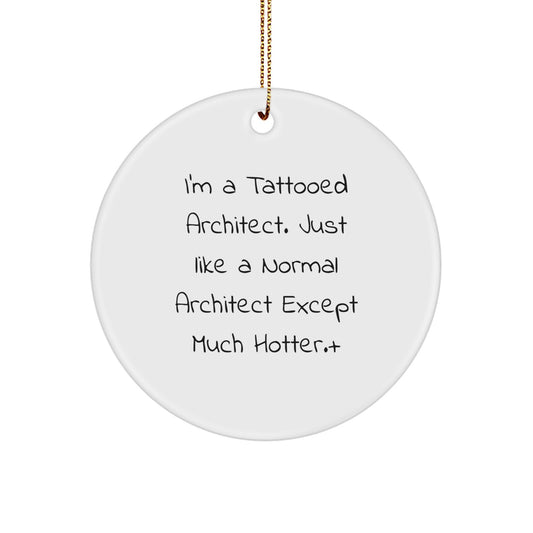 Christmas Ornament Gift Playful Tattooed Architect Humor for Kids - Image 1