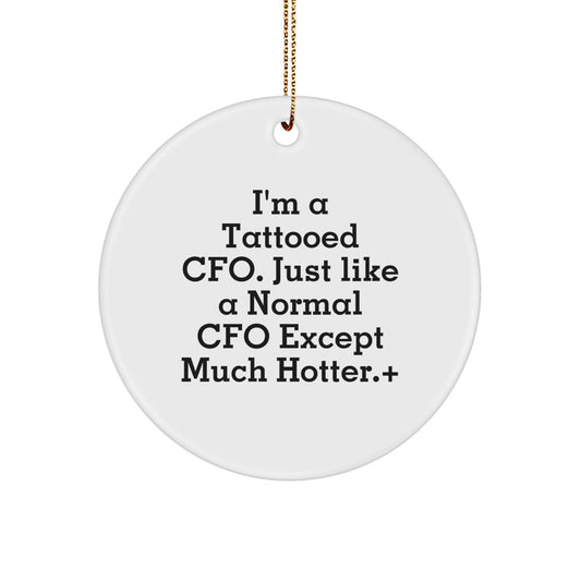 Christmas Ornament Gift for Coworkers - Tattooed Cfo Idea - A Humorous - Image 1