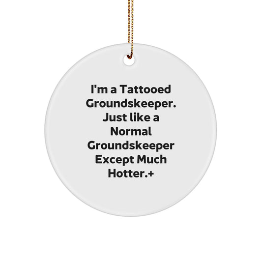 Bold Tattooed Groundskeeper Novelty Christmas Ornament for Friends Gift - Image 1