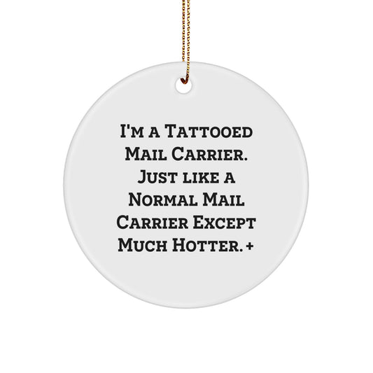 Mail Carrier Circle Ornament Idea for Coworkers Christmas Gift - Image 1