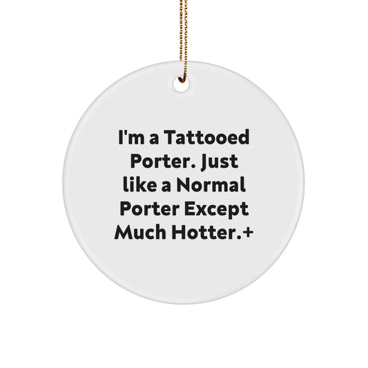 Christmas Gift for Her Vivid Porter Circle Ornament Present - Image 1