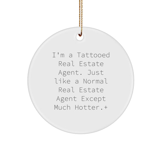 Real Estate Agent Circle Ornament for Him Present Christmas Gift - Image 1