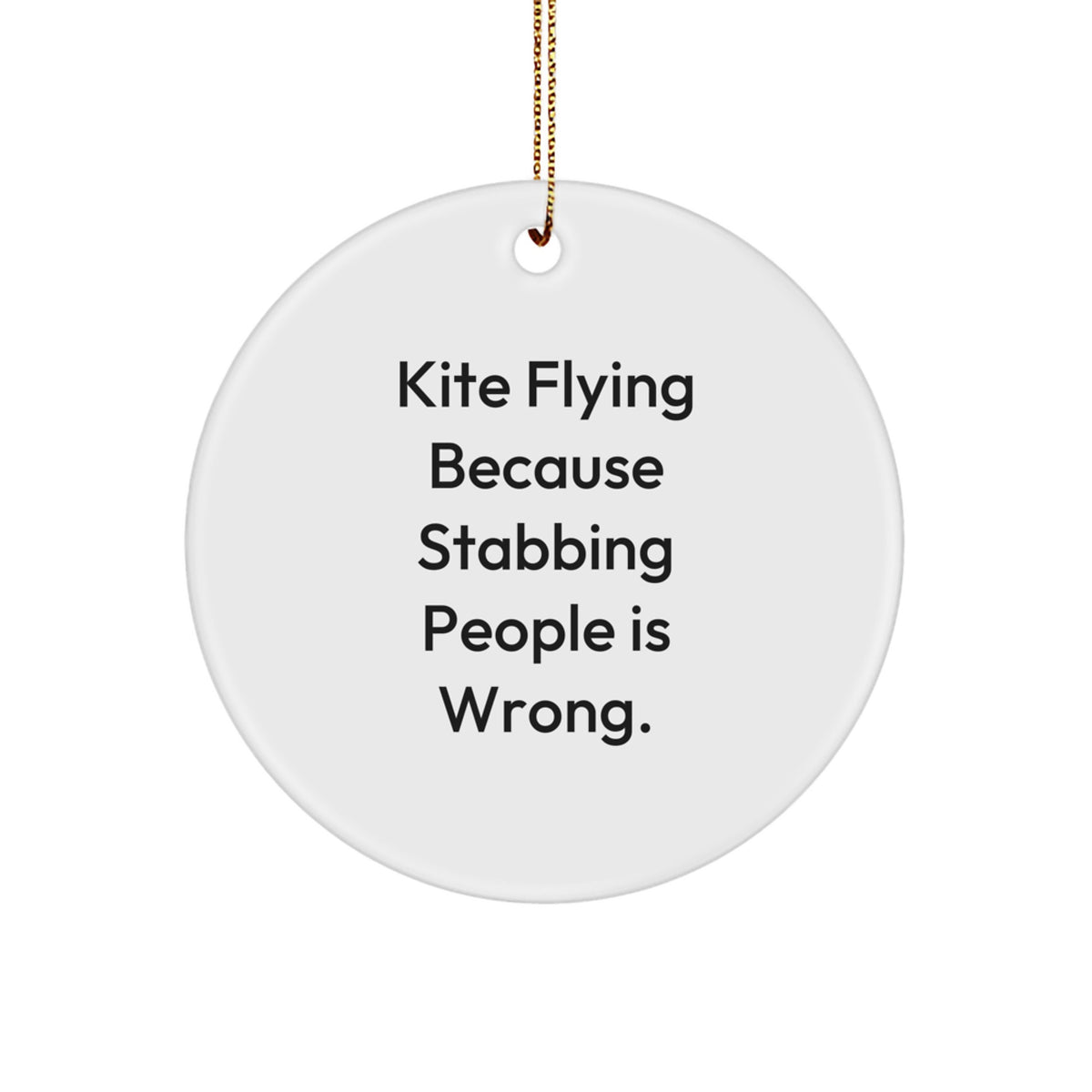 Christmas Ornament Gift for Neighbors - Collectible Kite Flying Because - Image 1