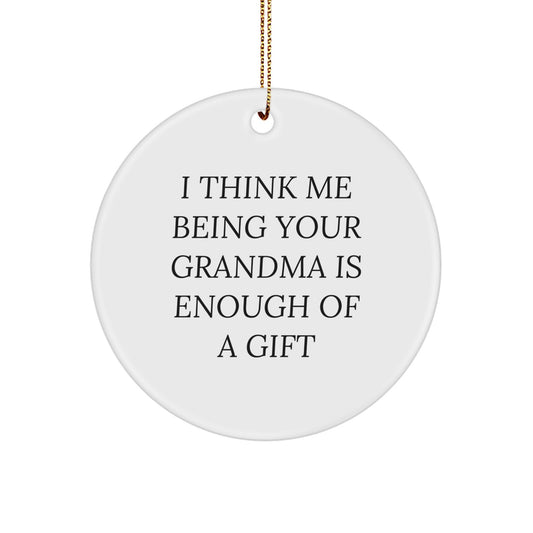 Funny Grandma Love Gifts from Family Members for Grandma Christmas Unique Circle Ornaments - Image 1