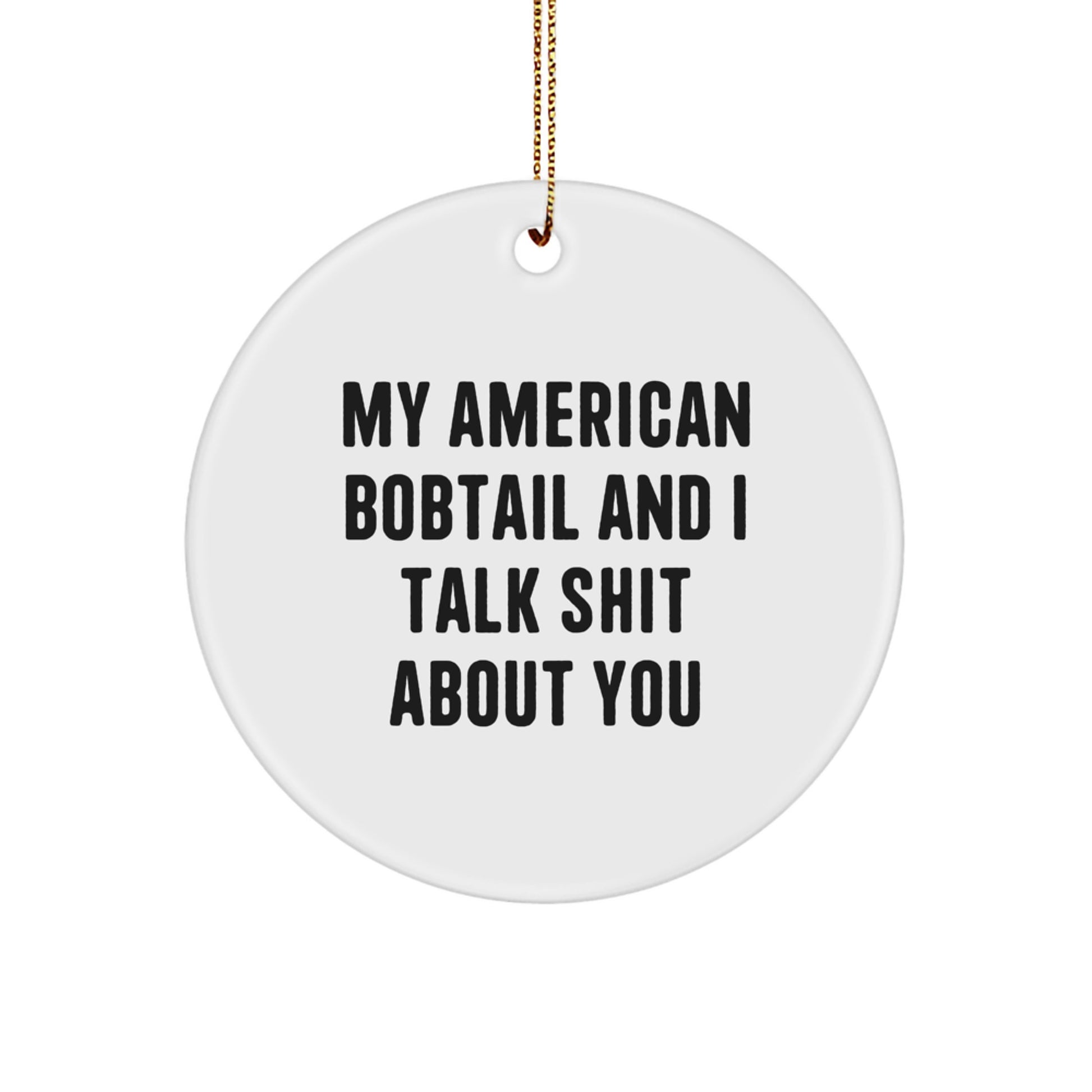Funny American Bobtail Cat Circle Ornament Gifts for American Bobtail Cat Lovers, Gifts from Family to Friends, Christmas Unique Gifts - Image 1