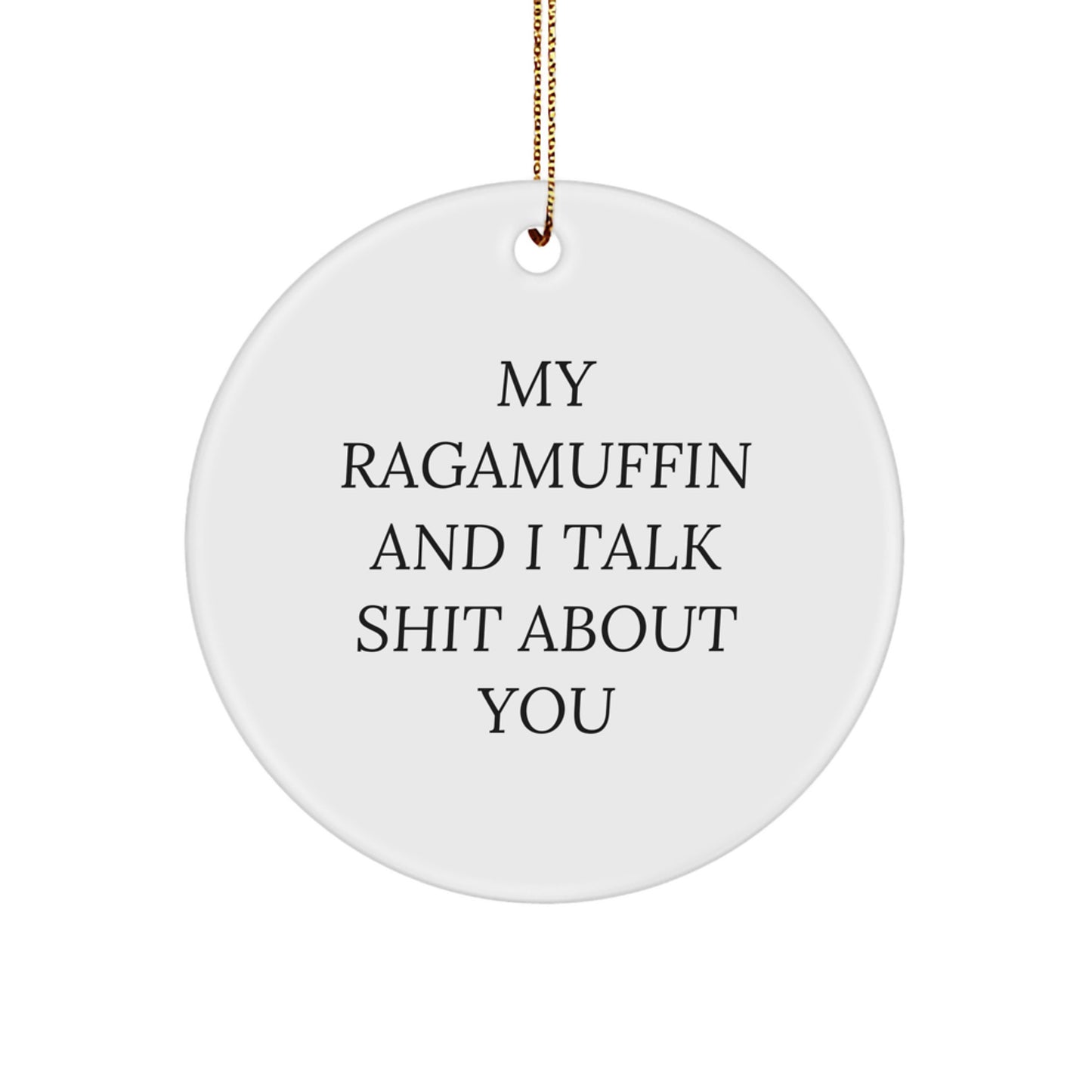 Funny Ragamuffin Cat Circle Ornaments for Christmas Unique Gifts from Friends to Family Members - Image 1