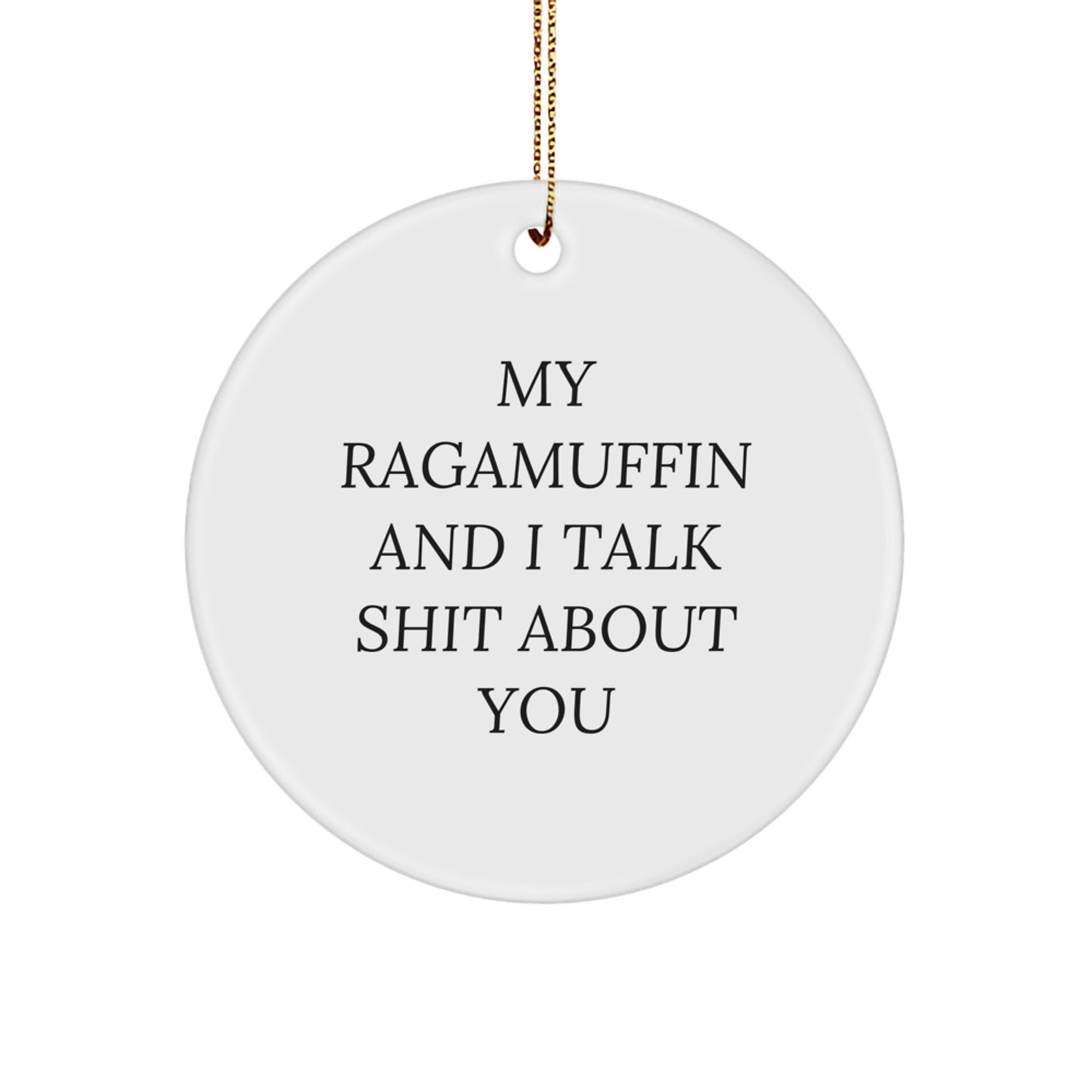 Funny Ragamuffin Cat Circle Ornaments for Christmas Unique Gifts from Friends to Family Members - Image 1