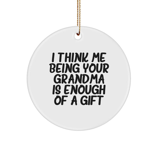 Funny Grandma Circle Ornament Gifts from Men to Grandma, Christmas Unique Gifts for Grandma from Family - Image 1
