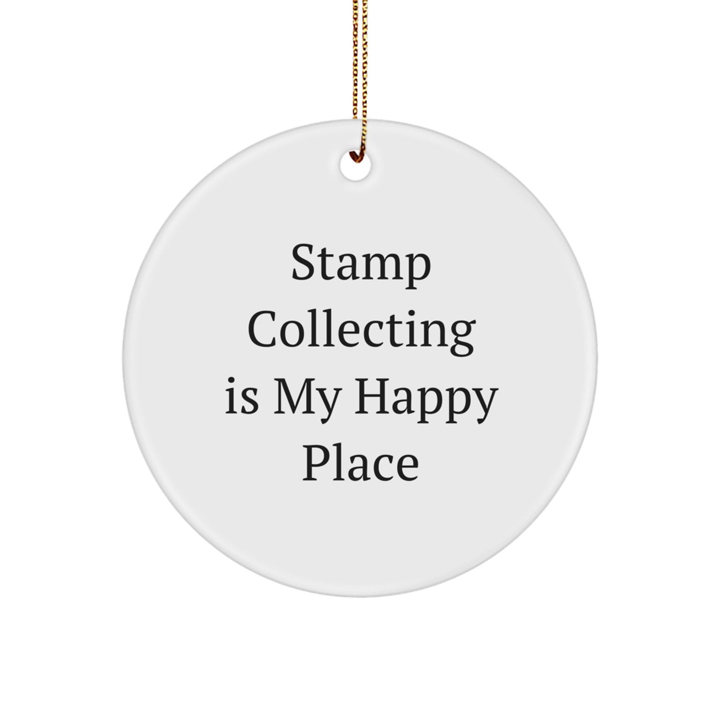 Funny Stamp Collecting Gifts for Men and Women, Circle Ornaments for Christmas Unique Presents - Image 1